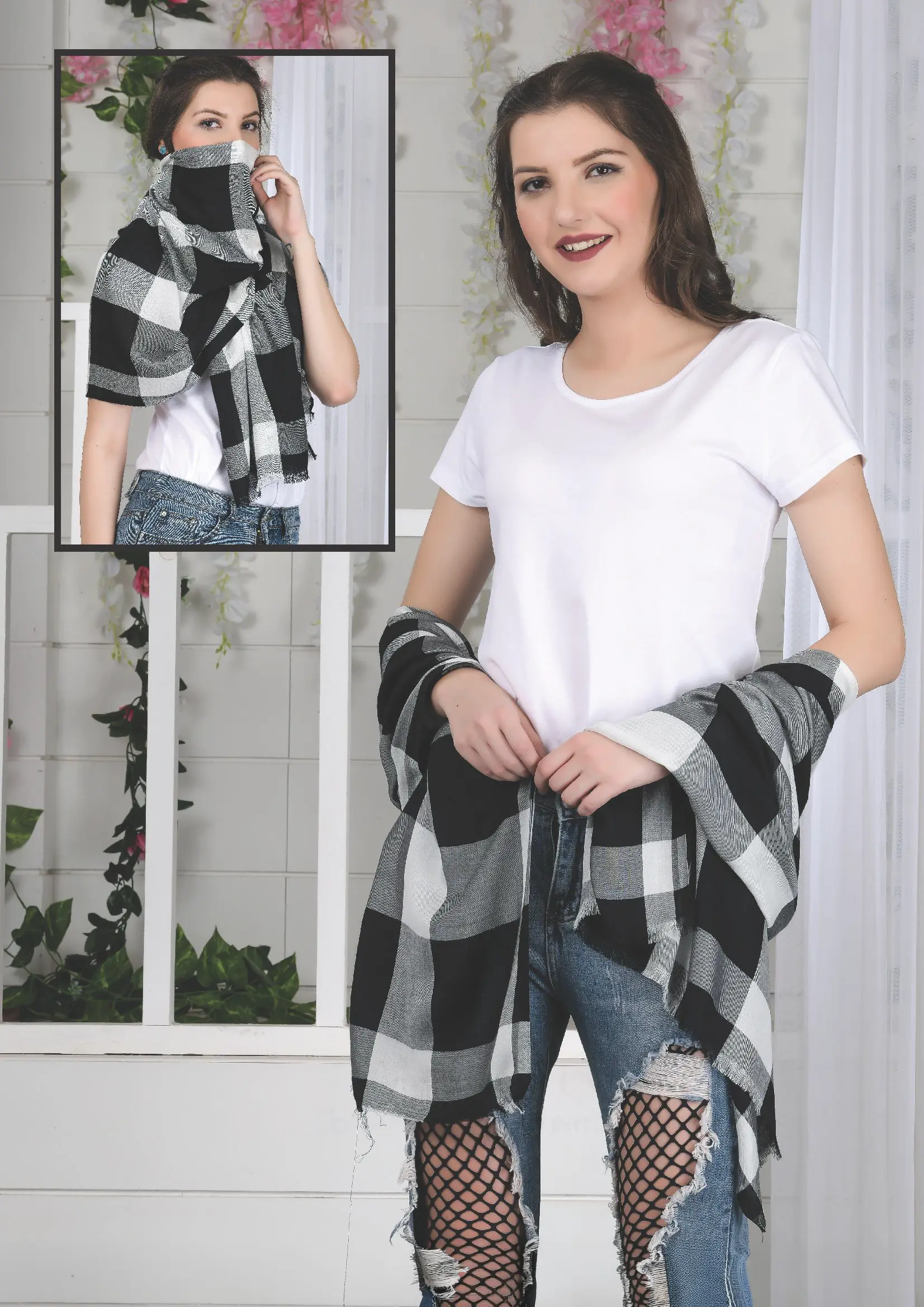 Viscose Modal Linen Check