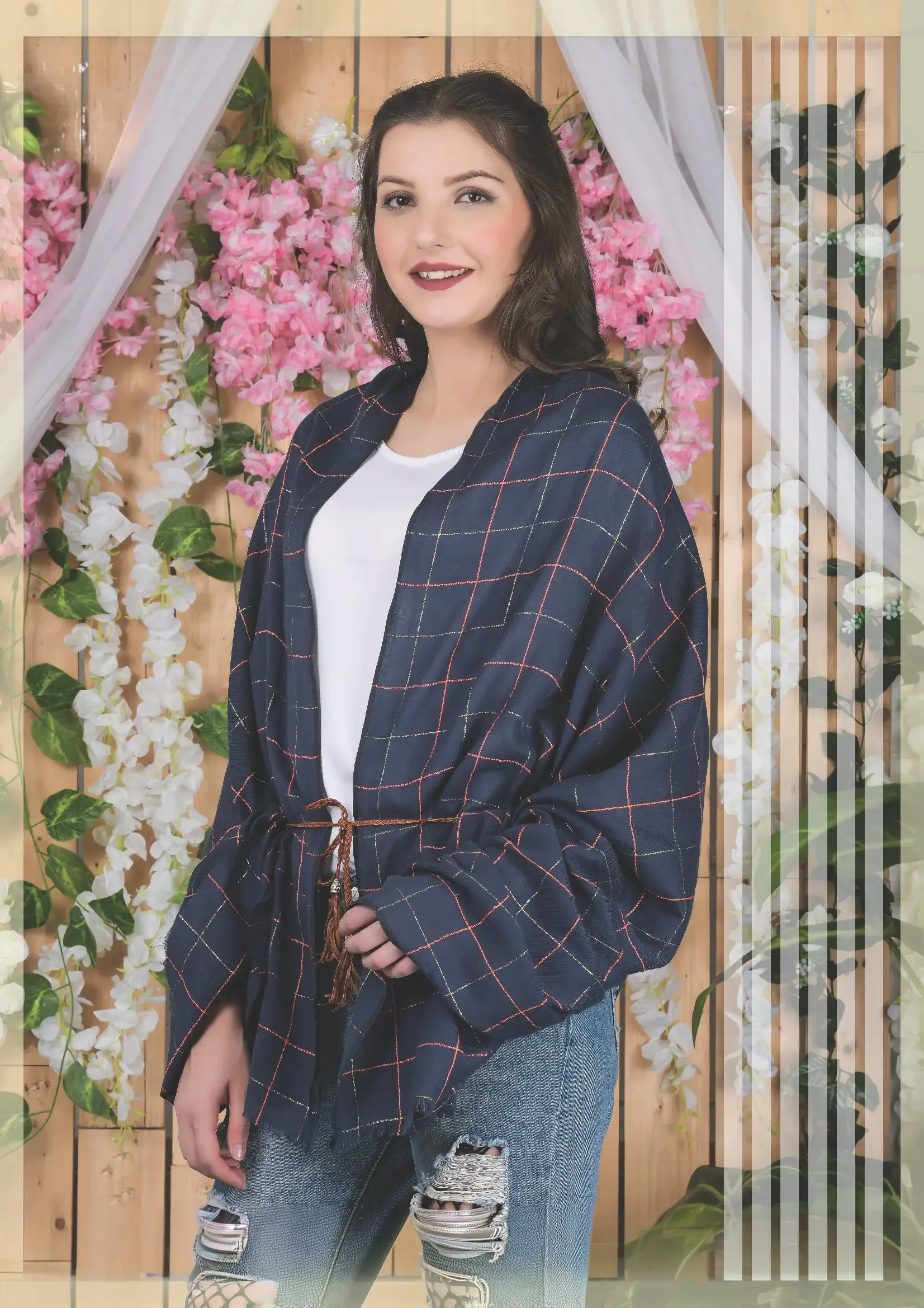 Poly Cotton Lurex Check