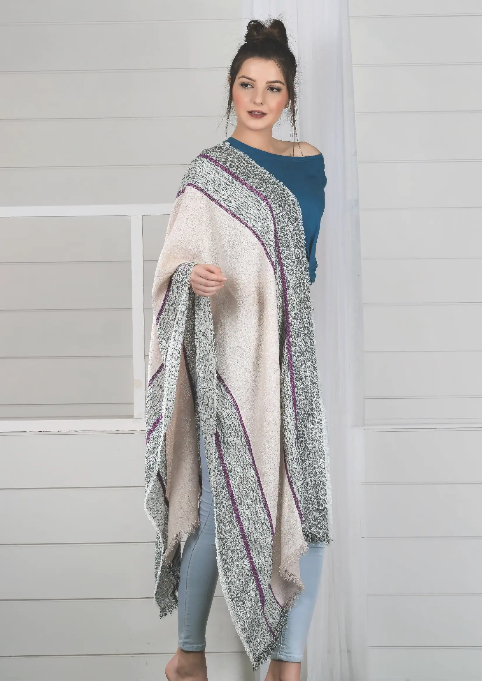 Cotton Viscose Acrylic Lurex Jacquard