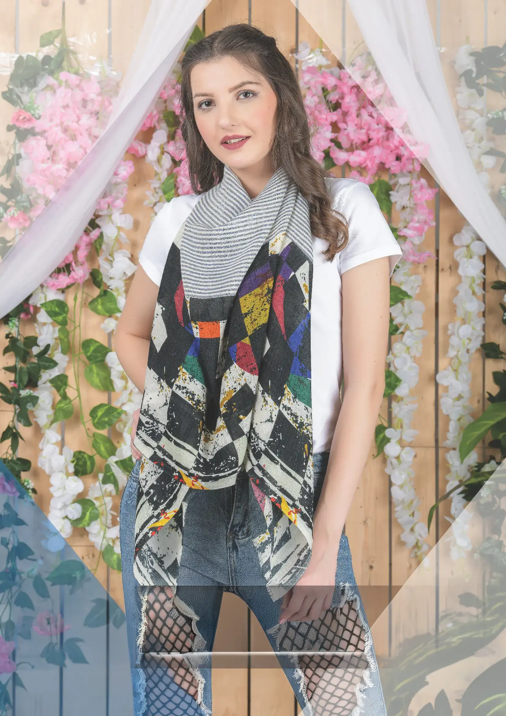 100% Wool (Half Stripe Half Plain)